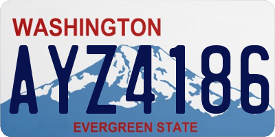 WA license plate AYZ4186