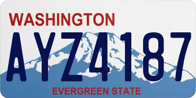 WA license plate AYZ4187