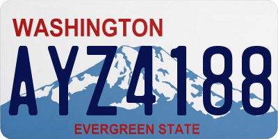 WA license plate AYZ4188