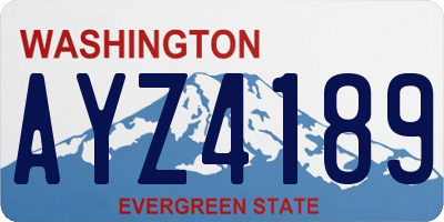 WA license plate AYZ4189