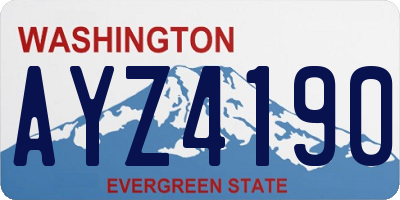 WA license plate AYZ4190