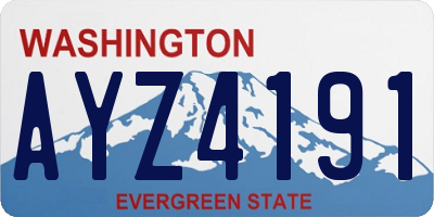 WA license plate AYZ4191