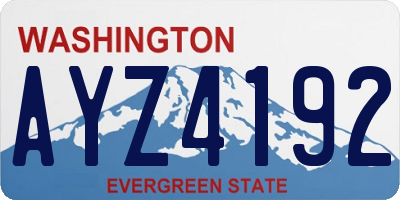 WA license plate AYZ4192