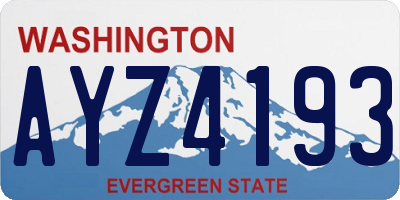 WA license plate AYZ4193