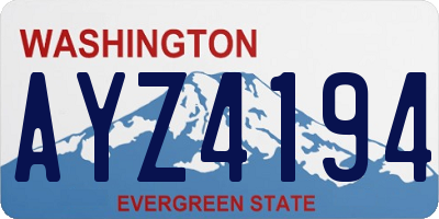 WA license plate AYZ4194