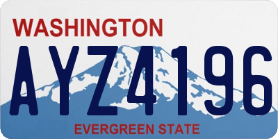 WA license plate AYZ4196