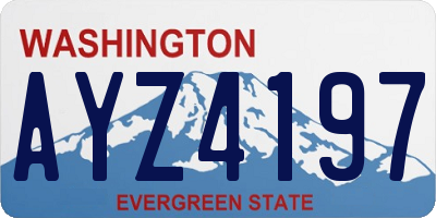 WA license plate AYZ4197