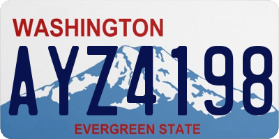 WA license plate AYZ4198