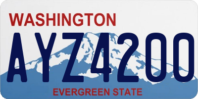 WA license plate AYZ4200