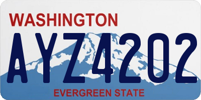 WA license plate AYZ4202