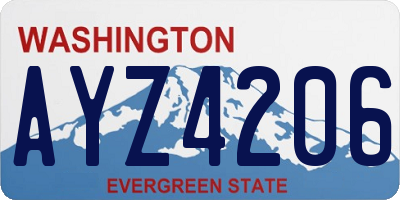 WA license plate AYZ4206