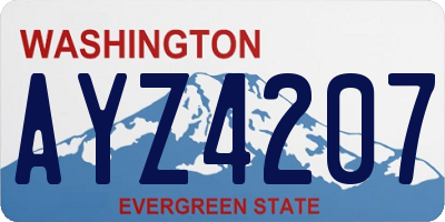 WA license plate AYZ4207