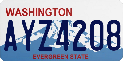 WA license plate AYZ4208