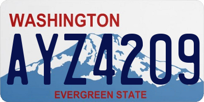 WA license plate AYZ4209