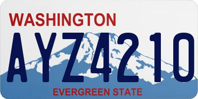 WA license plate AYZ4210