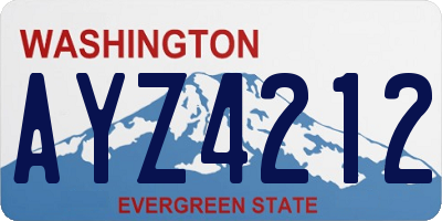 WA license plate AYZ4212