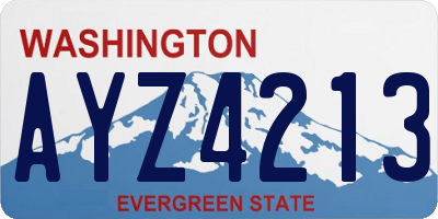 WA license plate AYZ4213