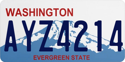 WA license plate AYZ4214