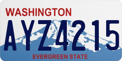 WA license plate AYZ4215