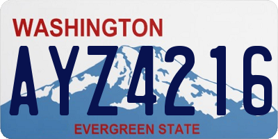 WA license plate AYZ4216