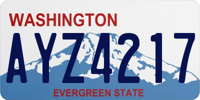 WA license plate AYZ4217