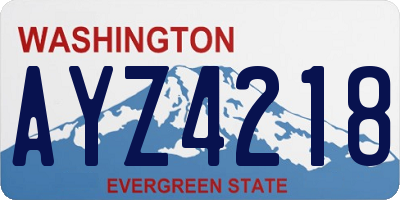 WA license plate AYZ4218