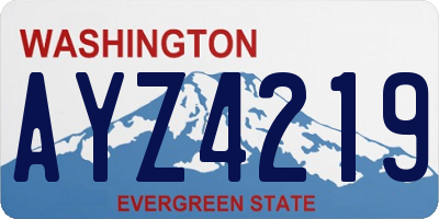 WA license plate AYZ4219