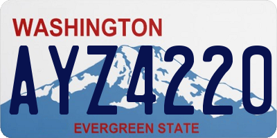 WA license plate AYZ4220