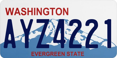 WA license plate AYZ4221