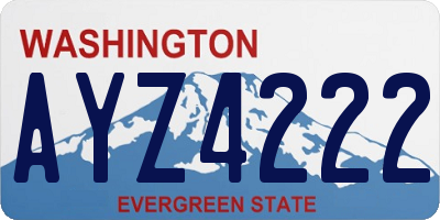 WA license plate AYZ4222