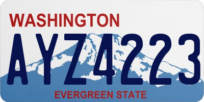 WA license plate AYZ4223