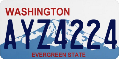 WA license plate AYZ4224