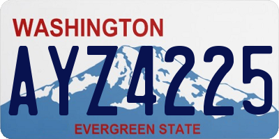 WA license plate AYZ4225