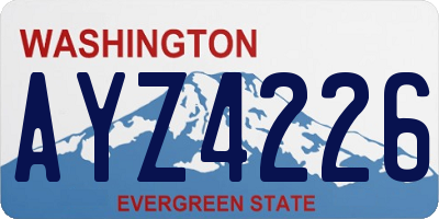 WA license plate AYZ4226