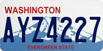 WA license plate AYZ4227