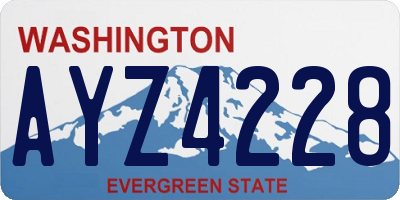 WA license plate AYZ4228