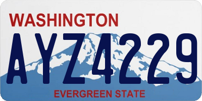 WA license plate AYZ4229