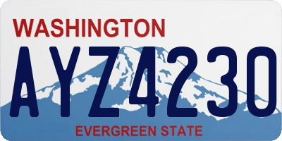 WA license plate AYZ4230