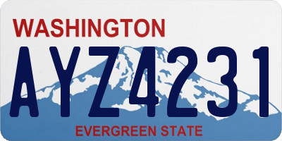 WA license plate AYZ4231