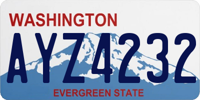 WA license plate AYZ4232