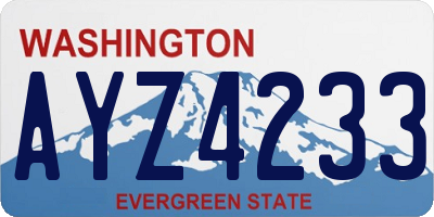 WA license plate AYZ4233