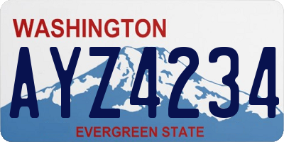 WA license plate AYZ4234