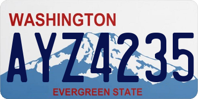 WA license plate AYZ4235