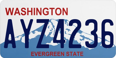 WA license plate AYZ4236