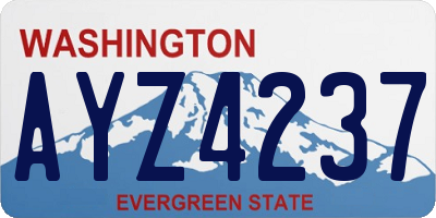 WA license plate AYZ4237