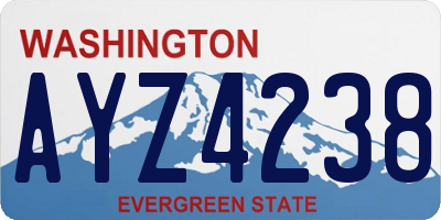 WA license plate AYZ4238