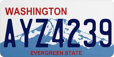 WA license plate AYZ4239