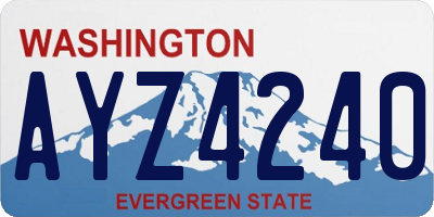 WA license plate AYZ4240