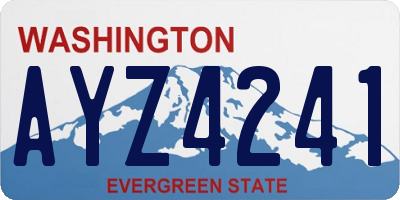 WA license plate AYZ4241