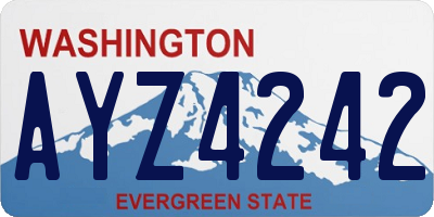 WA license plate AYZ4242